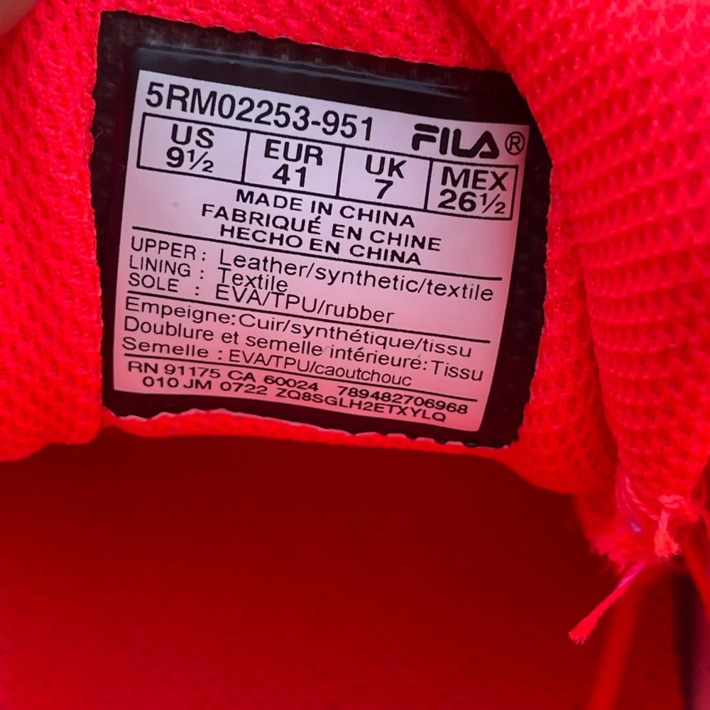 Fila women’s Sneakers, Red Teal, Size 9 1/2 new - Picture 7 of 7